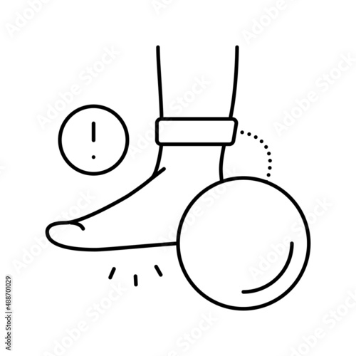 heaviness in legs flat feet line icon vector illustration