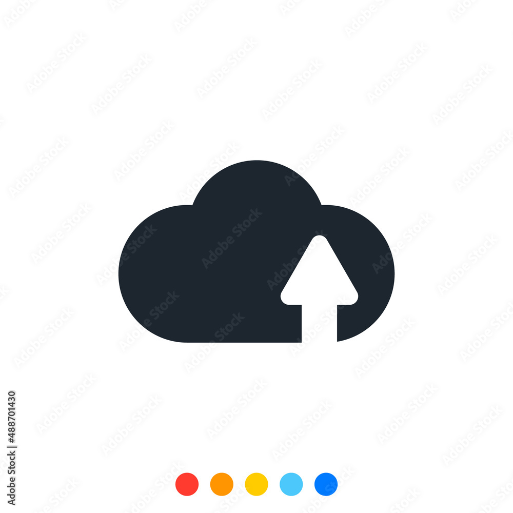 Cloud upload icon, Cute cloud icon. Cloud upload icon, Cute cloud icon.