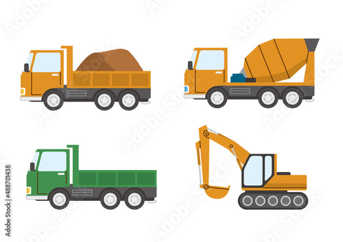 工事現場で働く車　セット