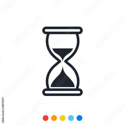 Simple hourglass icon, Minimal hourglass icon.