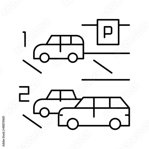 multilevel car parking line icon vector illustration
