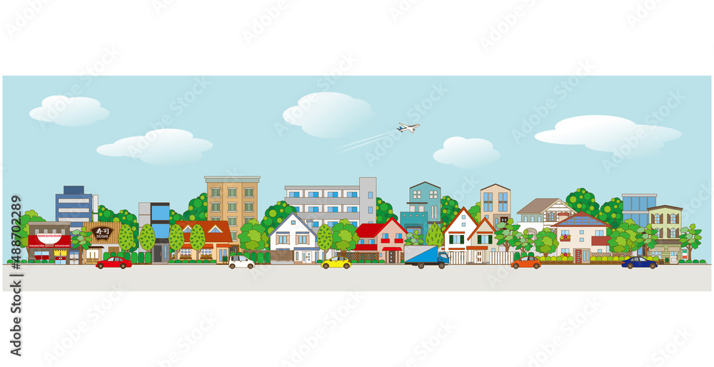 街並みのベクターイラスト. 街並みのベクターイラスト.