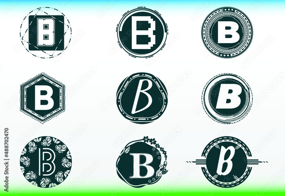 B letter logo and icon design template bundle B letter logo and icon design template bundle