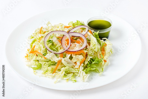 cabbage salad on the white