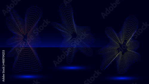 Abstract Organic Shapes, Gradient Light Wavy Lines, Dynamic Linear Waves, Minimalist Style, Vector Illustration
