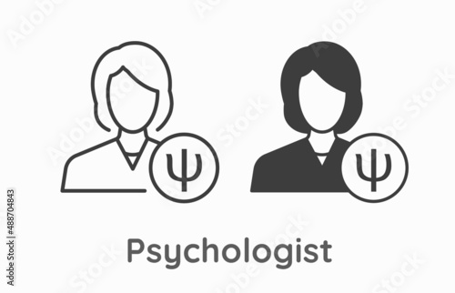 Psychologist icon on white background. Vector illustration.