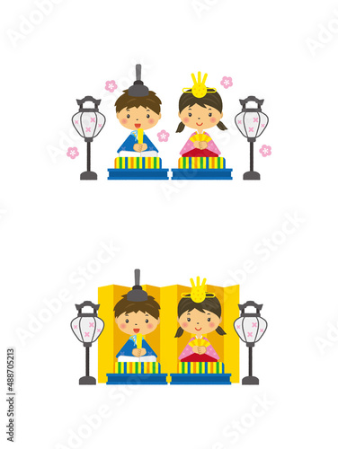 ひな祭り　人　三頭身　イラスト