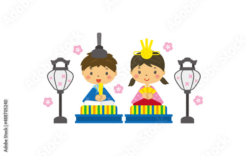 ひな祭り　三頭身　イラスト