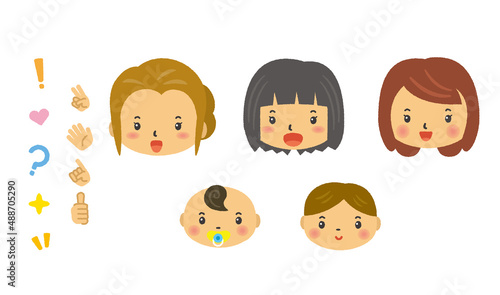 人　三頭身　イラスト