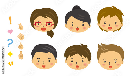 人　三頭身　イラスト