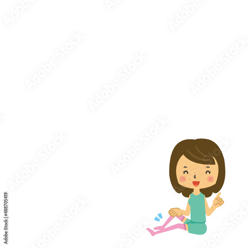 フットケア　人　三頭身　イラスト