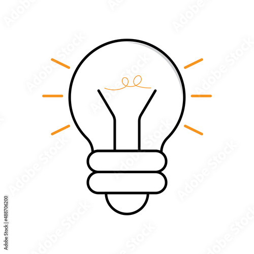 Light bulb idea icon. The light bulb icon vector. Bulb illustration.