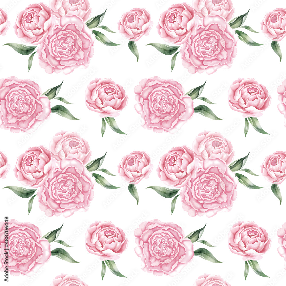 Peonies seamless pattern Peonies seamless pattern