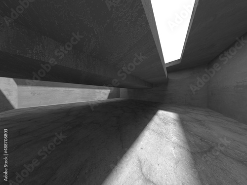 Abstract architecture background. Empty rough concrete interior