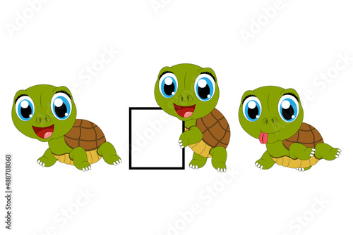 cute turtle animal cartoon illustration