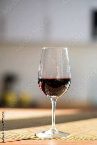 red wine in the glass