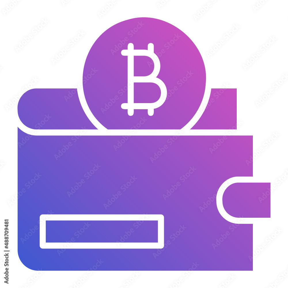 Wallet bitcoin flat gradient icon. Can be used for digital product, presentation, print design and more. Wallet bitcoin flat gradient icon. Can be used for digital product, presentation, print design and more.