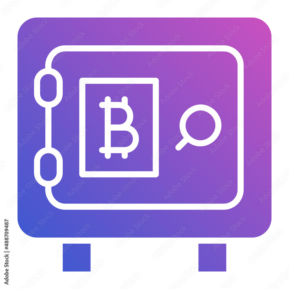 Safebox bitcon flat gradient icon. Can be used for digital product, presentation, print design and more. Safebox bitcon flat gradient icon. Can be used for digital product, presentation, print design and more.
