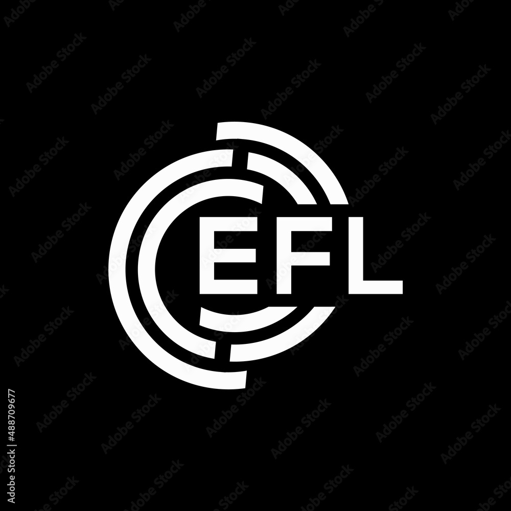 EFL letter logo design on black background. EFL creative initials letter logo concept. EFL letter design. EFL letter logo design on black background. EFL creative initials letter logo concept. EFL letter design.