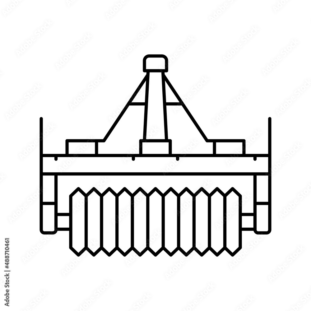 cultipacker farm equipment line icon vector illustration cultipacker farm equipment line icon vector illustration
