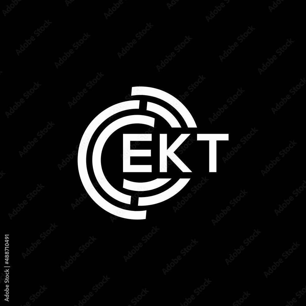 EKT letter logo design on black background. EKT creative initials letter logo concept. EKT letter design.