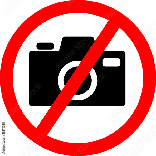 No Photographing prohibition sign symbol icon..eps