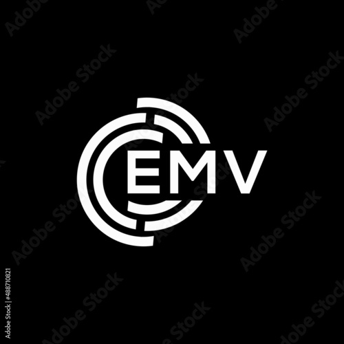 EMV letter logo design on black background. EMV creative initials letter logo concept. EMV letter design.