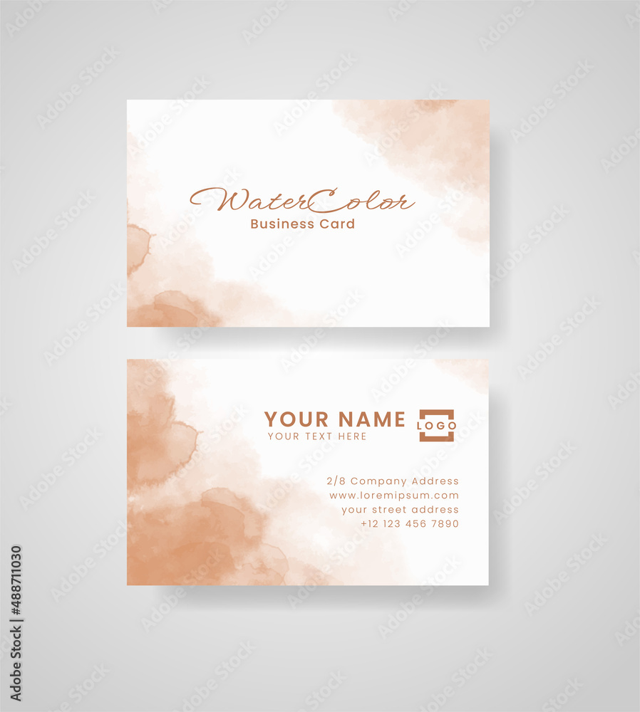 Abstract splashed watercolor business card