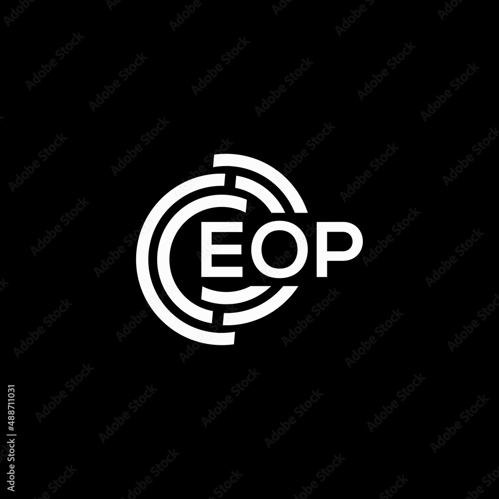 EOP letter logo design on black background. EOP creative initials letter logo concept. EOP letter design. EOP letter logo design on black background. EOP creative initials letter logo concept. EOP letter design.
