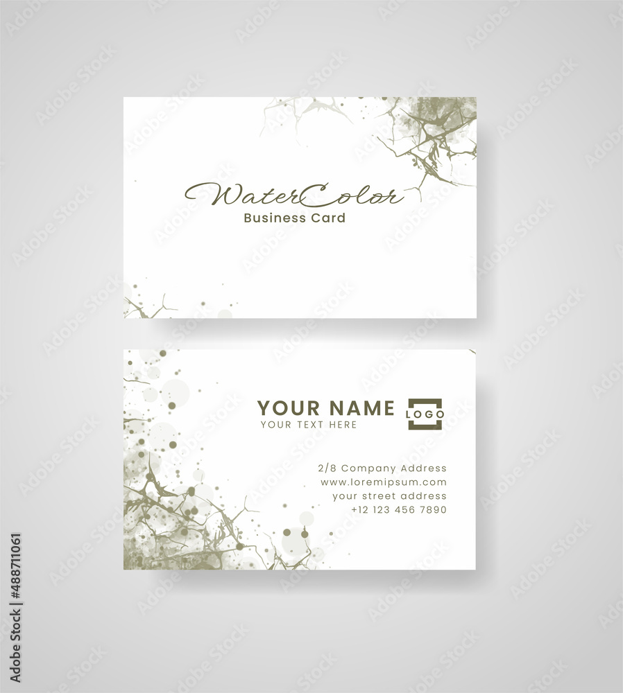 Abstract splashed watercolor business card Abstract splashed watercolor business card