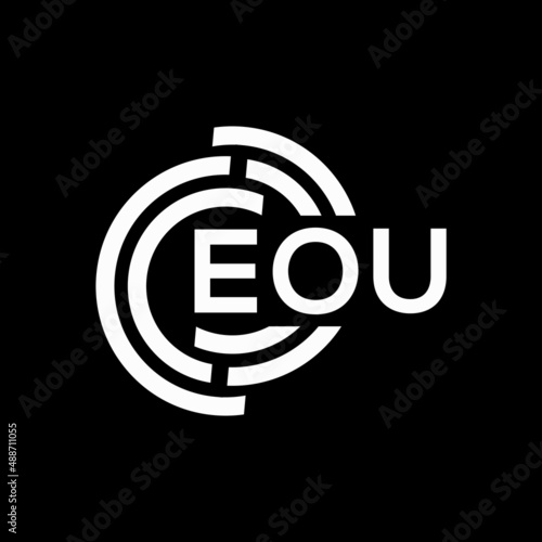 EOU letter logo design on black background. EOU creative initials letter logo concept. EOU letter design. photo