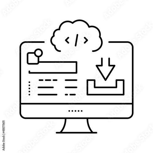 platform software line icon vector illustration