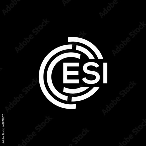 ESI letter logo design on black background. ESI creative initials letter logo concept. ESI letter design.