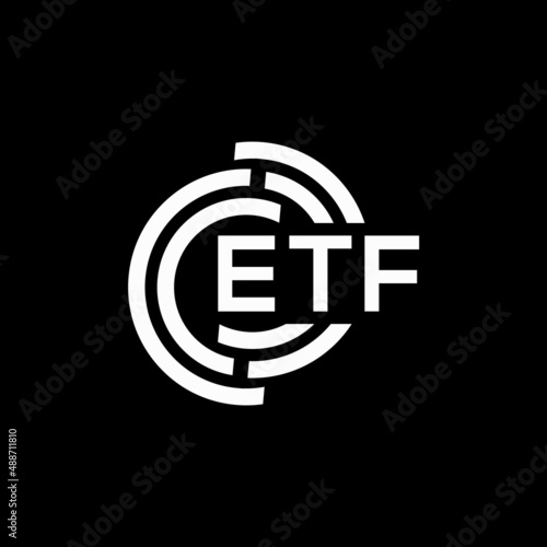 ETF letter logo design on black background. ETF creative initials letter logo concept. ETF letter design.