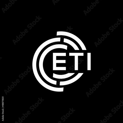 ETI letter logo design on black background. ETI creative initials letter logo concept. ETI letter design. photo