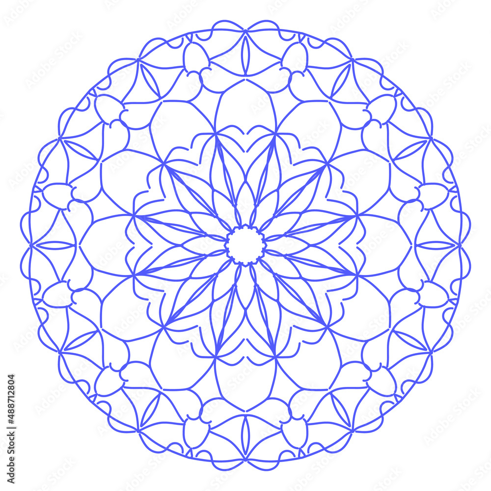 abstract blue mandala floral vector image