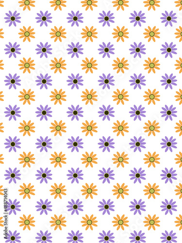 Spring pattern of flowers. Background from colorful flowers. © Liubov