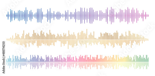 audio and sound wave three model design template background element, applicable for website banner, poster sign radio and corporate, voice and recording packaging, social media song, graph and charts