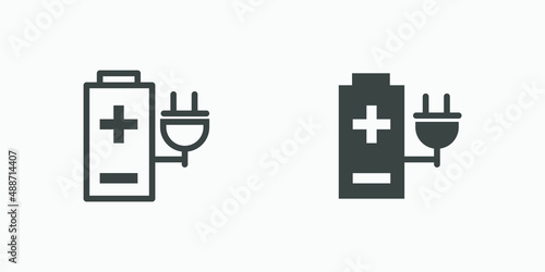 charger, energy, battery, accumulator icon vector  photo