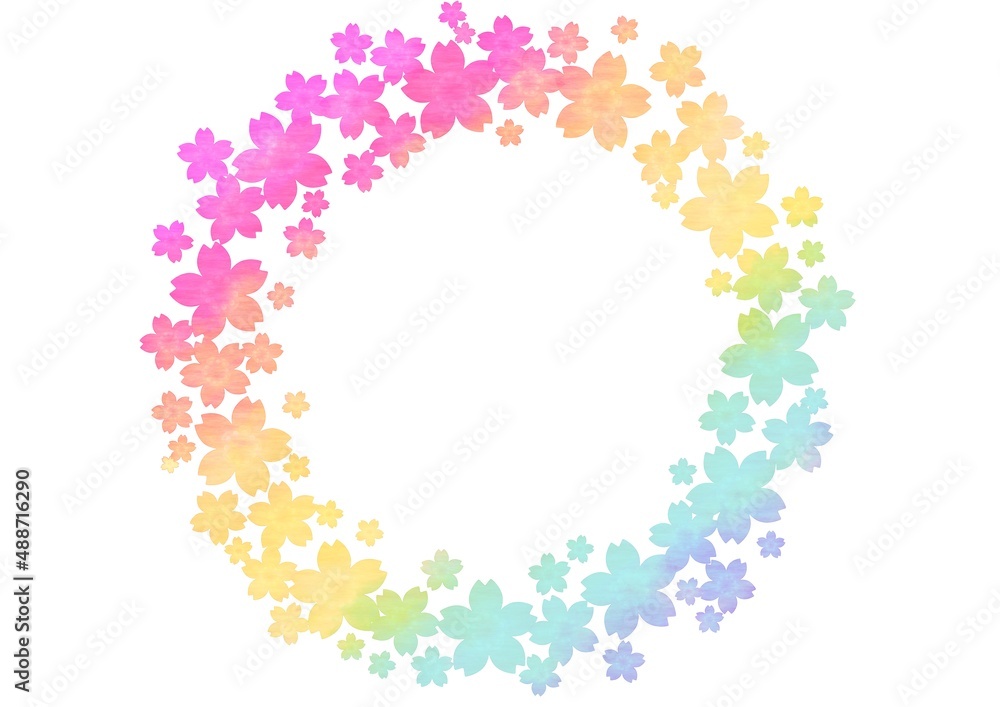 虹色の花輪のフレーム