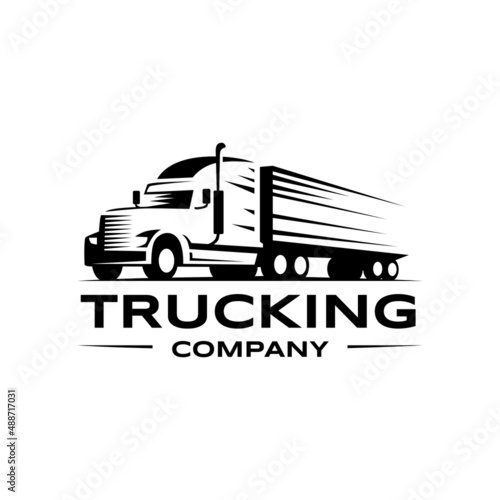 Truck trucking cargo logo vector icon illustration