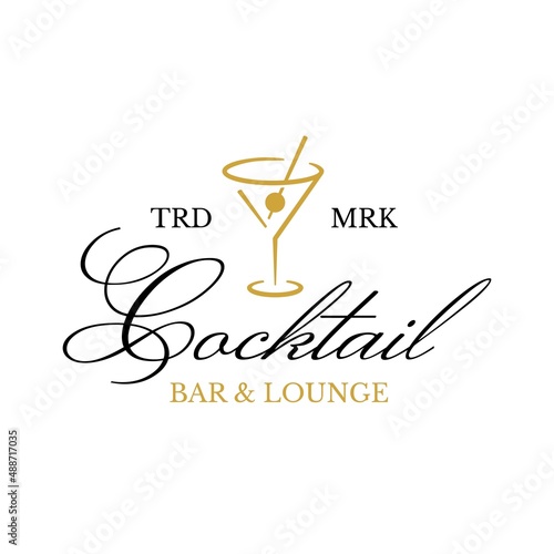 Cocktail Logo Vector Icon Illustration