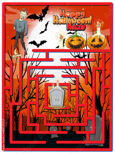 Maze game finds the zombie's way to gravestone