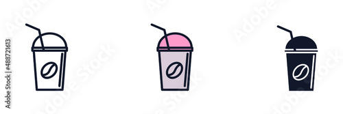 coffee ice icon symbol template for graphic and web design collection logo vector illustration
