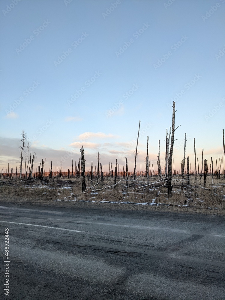 sunset over the scorched land sunset over the scorched land