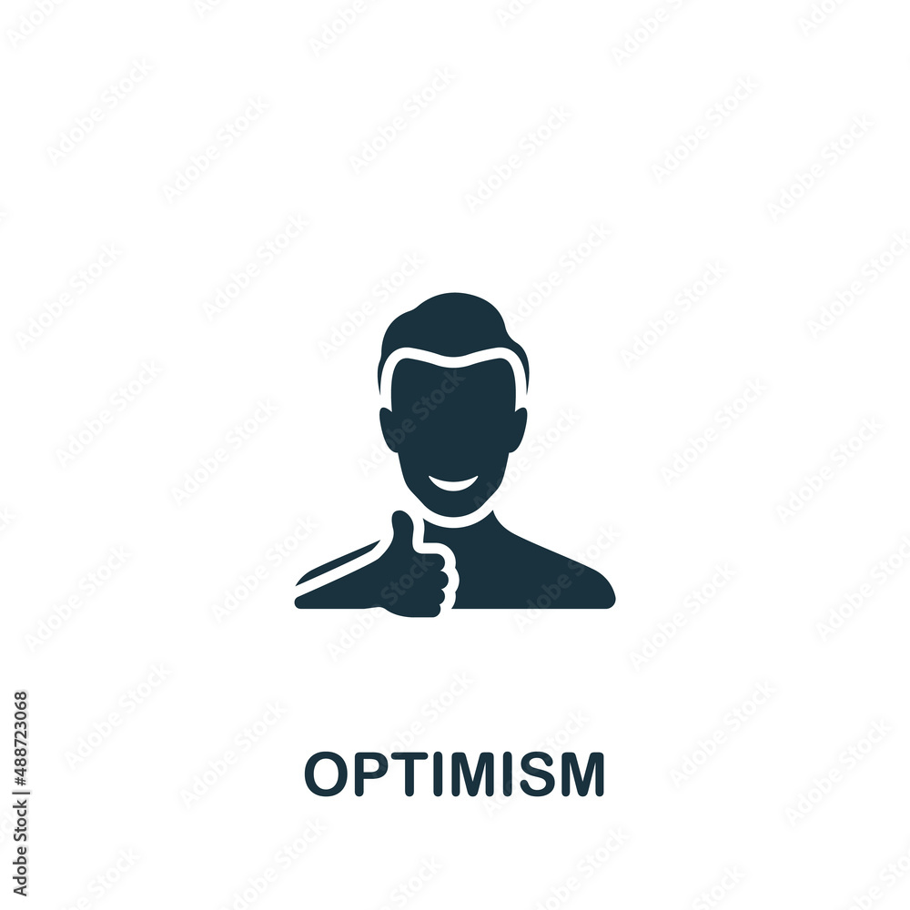 Optimism icon. Monochrome simple icon for templates, web design and infographics Optimism icon. Monochrome simple icon for templates, web design and infographics