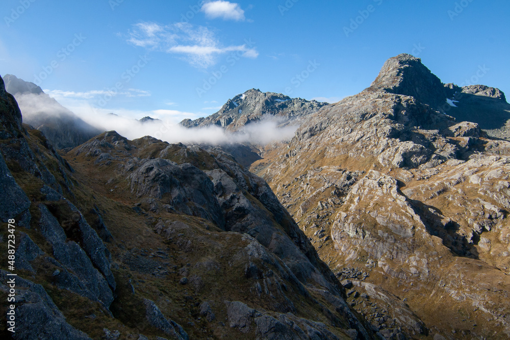Southern Alps view at Mount Aspiring National Park, South Island New Zealand