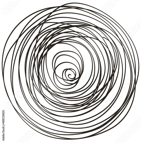 Round of hand drawn scribble