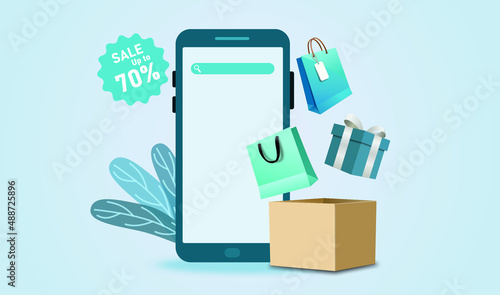 concept of online shopping online commerce vector image EPS10.