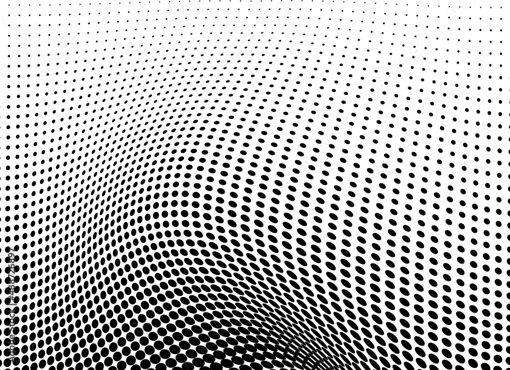 Black and white halftone texture flowing wave Black and white halftone texture flowing wave